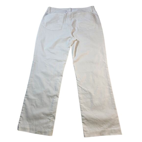 Eileen fisher sz 12 organic cotton blend cropped white unbleached jeans casual - Picture 2 of 10